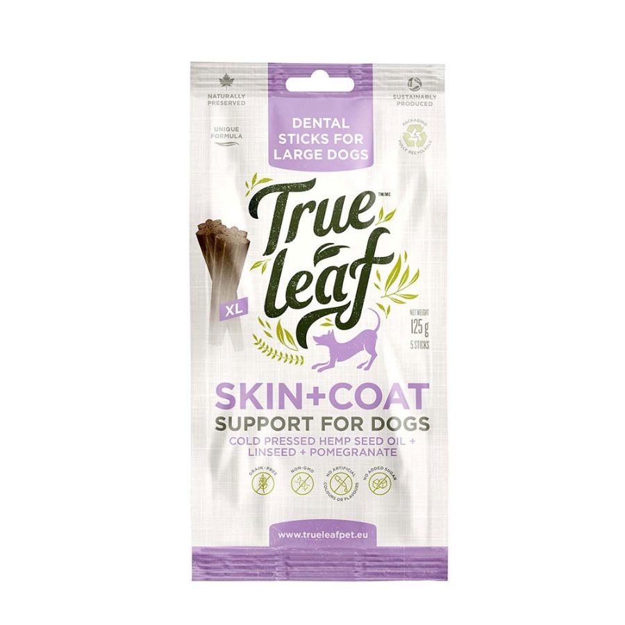 True Leaf Skin & Coat Dog Dental Sticks Large
