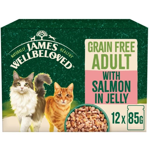 James Wellbeloved Grain Free Adult with Salmon in Jelly Pouch 12x85g