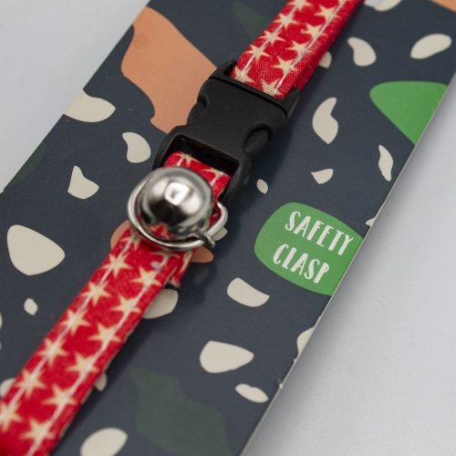 Extra Select Adult Safety Cat Collar Red Star Print