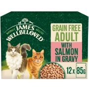 James Wellbeloved Grain Free Adult with Salmon in Gravy Pouch 12x85g