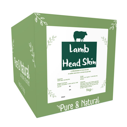 Pure & Natural Lamb Head Skin Natural SuBridge Pet Supplies