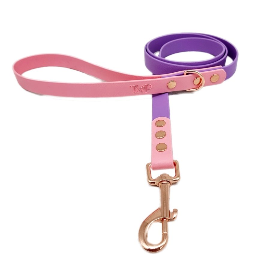 Trinkety Paws City Collection Biothane Dog Lead Amethyst/Baby Pink