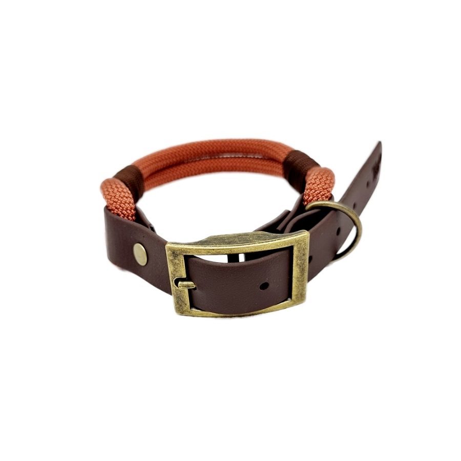 Trinkety Paws Country Collection Paracord Dog Collar Rust/Dark Brown
