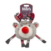 Milos Red Check Reindeer Dog Toy