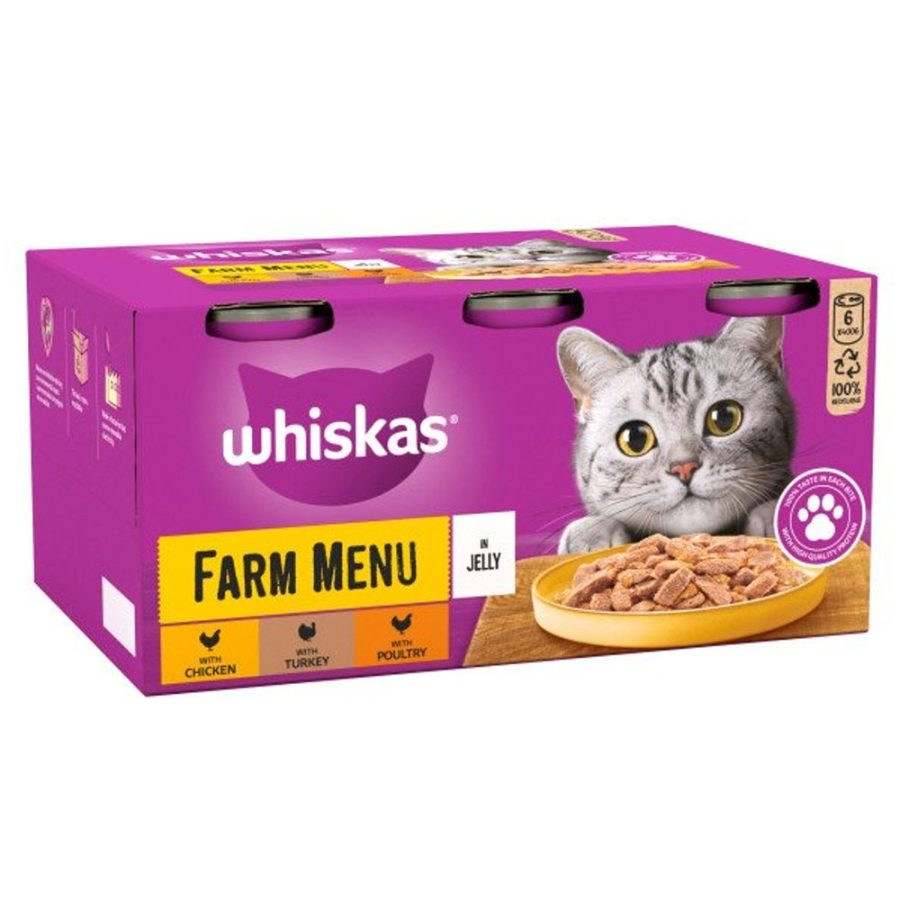 Whiskas 1+ Cat Tins Farm Menu in Jelly 