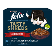 Felix Tasty Shreds Farm Selection in Gravy 12x80g